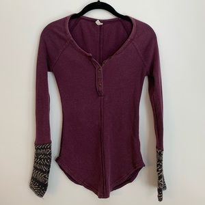 Free People Thermal with Sleeve Details XS